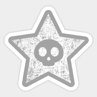 Skull in Star - Distressed Sticker